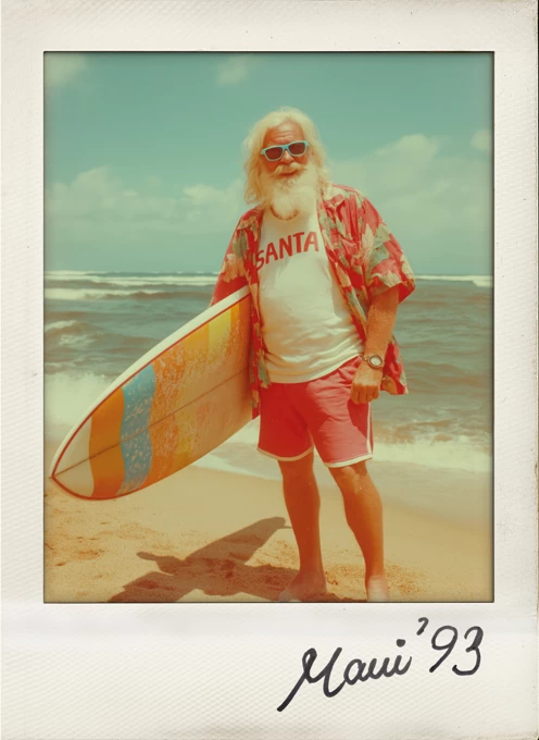 Retro Santa Polaroid Christmas Card