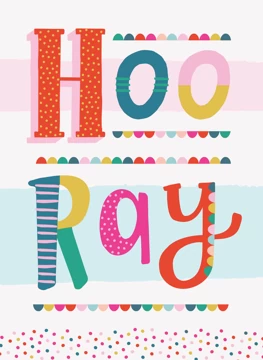 Hooray Fun Typography Card
