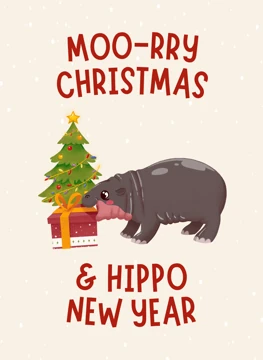 Moo-rry Christmas & Hippo New Year