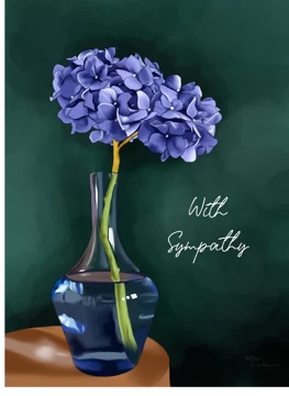 With Sympathy Flowers in Vase