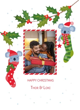 Koala Christmas Photo Card