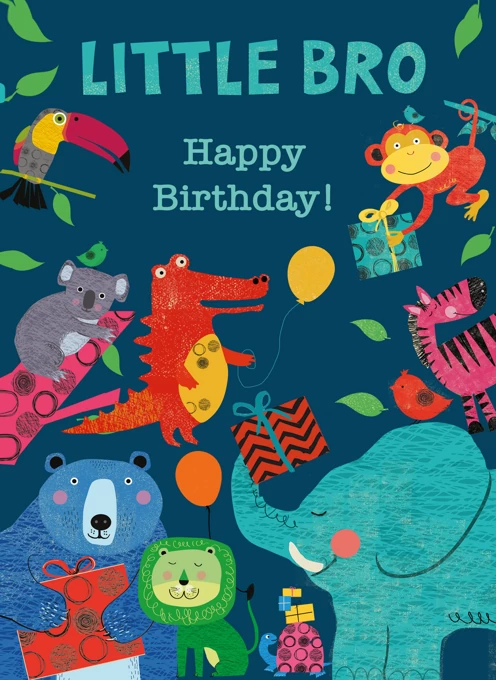 Little Bro Happy Birthday Animals