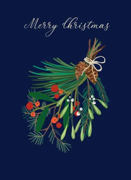 Merry Christmas Winter Foliage
