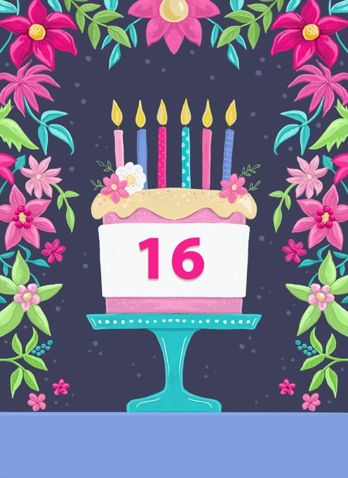 16th Birthday Cake & Florals