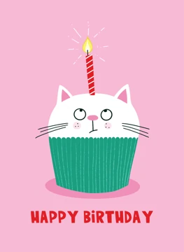 Happy Birthday Cupcake Cat