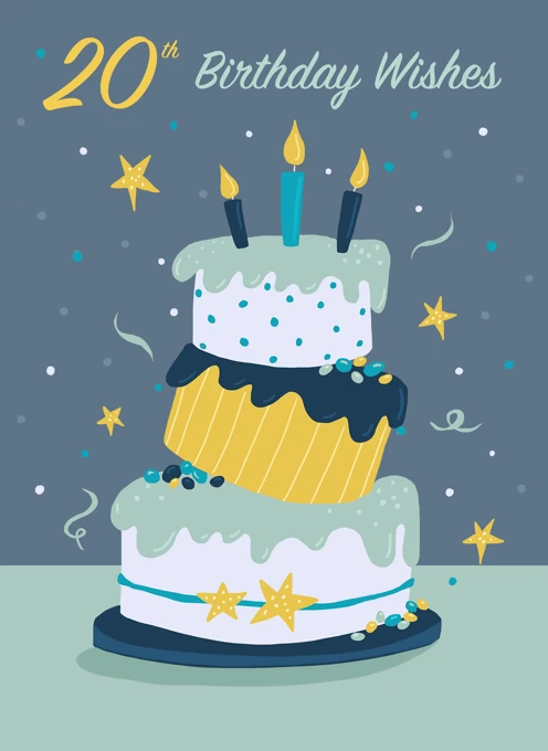20th Birthday Wishes Fun Cake