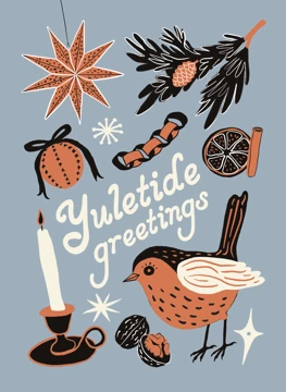 Yuletide Greetings - Nostalgic Yule Folk Art