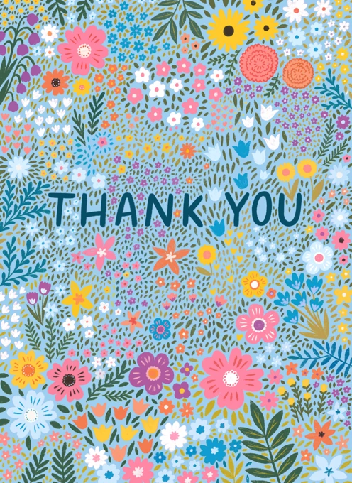 Blue Floral Thank You