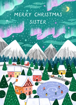 Merry Christmas Sister - Northern Lights Aurora