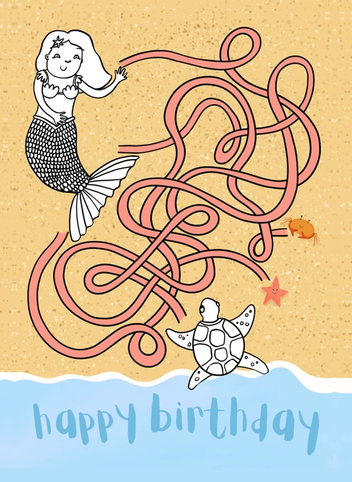Happy Birthday Mermaid Maze