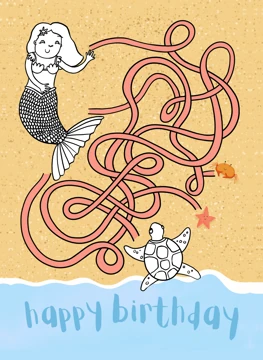 Happy Birthday Mermaid Maze