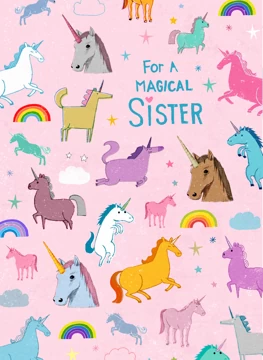 Unicorns Birthday Sister