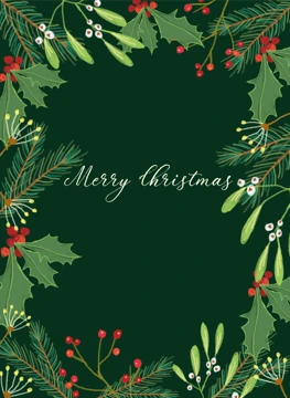 Merry Christmas Evergreen Wreath