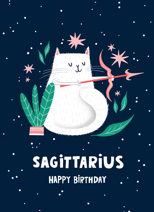 Sagittarius Birthday Card