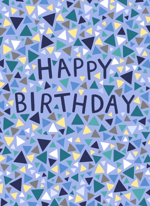 Happy Birthday - Blue Geometric