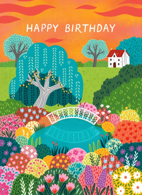 Happy Birthday - Garden Pond