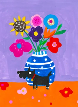 Flower Vase and Scottie Dog