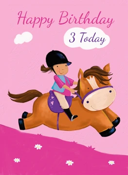 3rd Birthday Cute Horse Girl