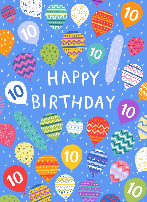Happy 10th Birthday Balloons