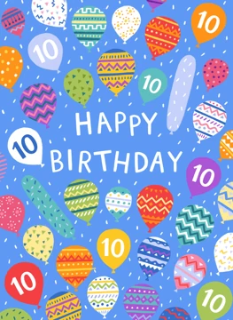 Happy 10th Birthday Balloons