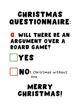 Christmas Questionnaire: Board Game Banter