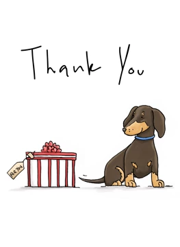Thank You - Dachshund & Gift