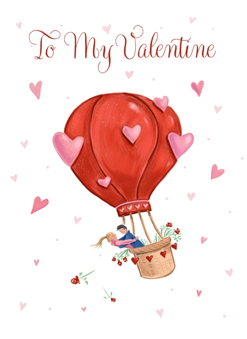 To My Valentine Couple Heart Balloon