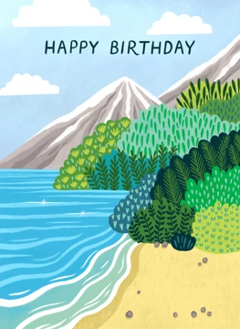 Whimsical Happy Birthday Seaside