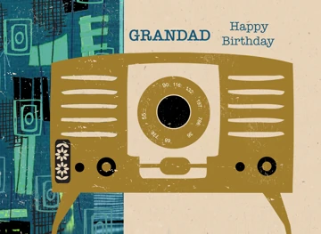 Grandad - Happy Birthday Retro radio