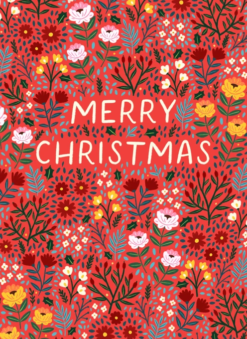 Merry Christmas - Floral