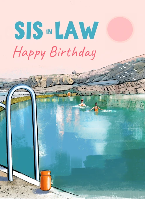 Sis in Law Happy Birthday Swimming