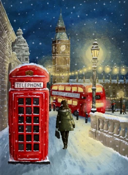 Telephone on a Snowy London Night