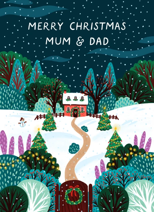 Merry Christmas Mum & Dad - Snowy House