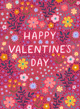 Floral Happy Valentine's Day Card