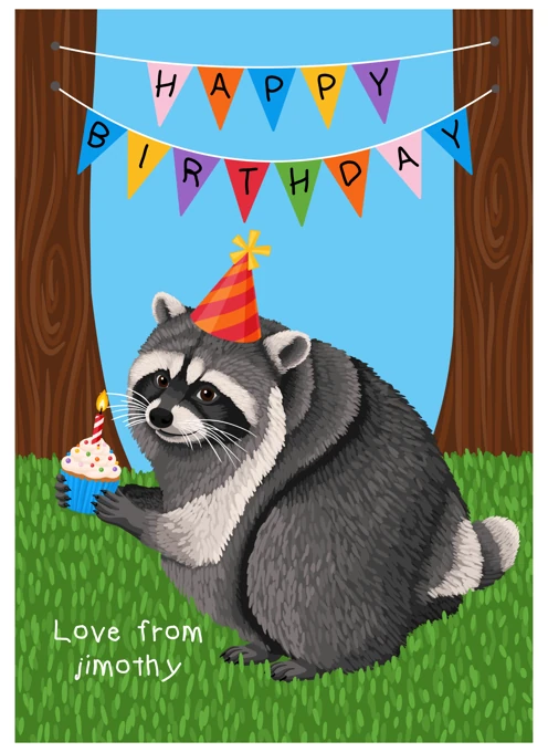 Happy Birthday - Jimothy Racoon