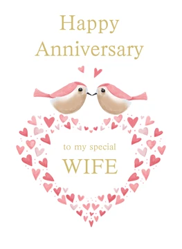 Happy Anniversary Wife - Cute Love Birds
