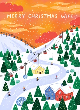 Merry Christmas Wife - Alpine Skiing Village