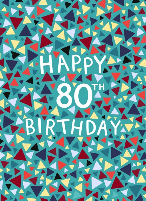 Geometric Happy 80th Birthday