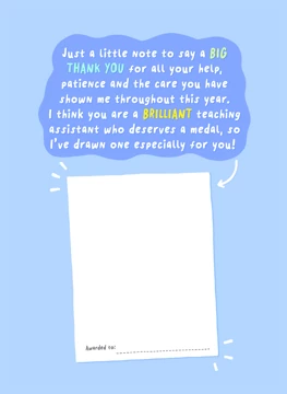 Big Thank You, Brilliant Teaching Assistant