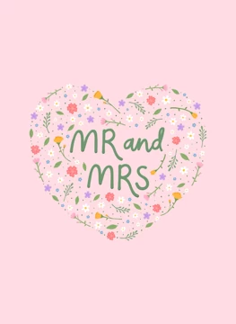 Mr and Mrs Floral Heart