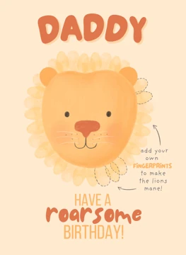 Daddy Have a Roarsome Birthday - Fingerprint Keepsake