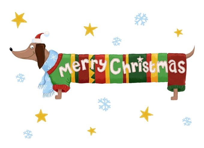 Merry Christmas Dachshund Dog