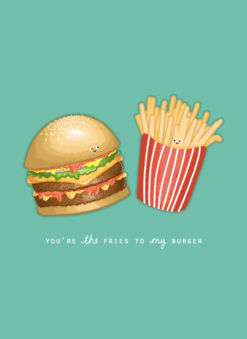 Moonworks Tazza Da Caffè Romantica "You're The Burger To My Fries" – Ceramica, 325 Ml – Regalo Per San Valentino E Anniversario