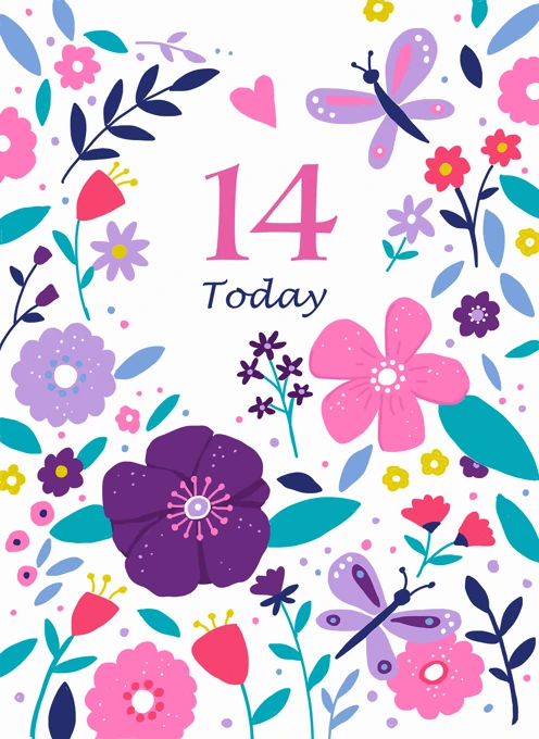 14 Today Birthday Modern Florals