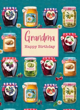 Grandma Happy Birthday Jam Jars