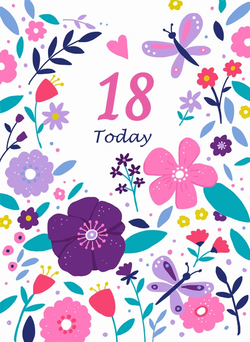 18 Today Birthday Florals