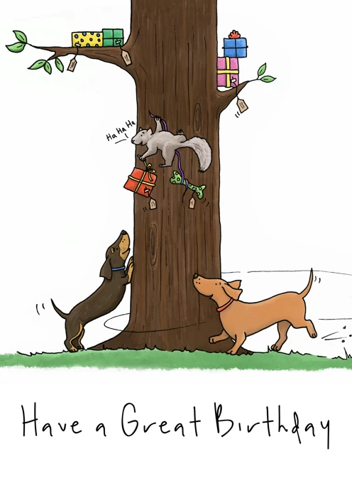 Have a Great Birthday - Fun Sausage Dogs