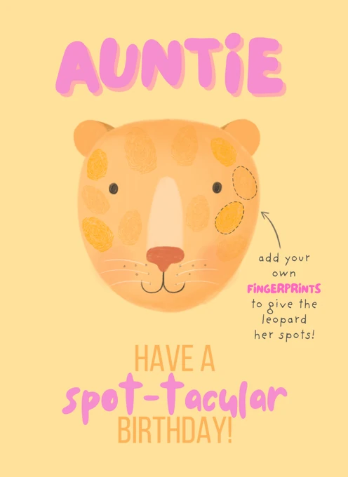 Auntie Spot-Tacular Birthday - Fingerprint Keepsake
