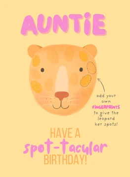 Auntie Spot-Tacular Birthday - Fingerprint Keepsake