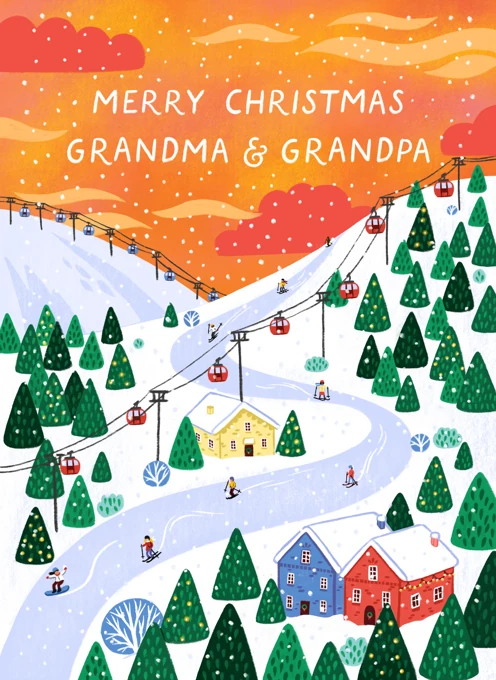 Merry Christmas Grandma & Grandpa - Alpine Skiing Village